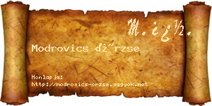 Modrovics Örzse névjegykártya